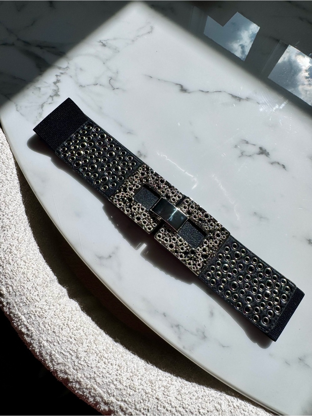Studded Silver Belt